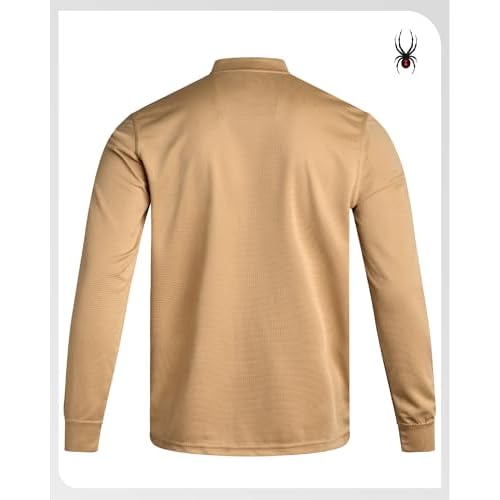 Spyder Mens Henley Shirt - Lightweight Quick Dry Moisture Wicking Long Sleeve Athletic Performance Shirts for Men