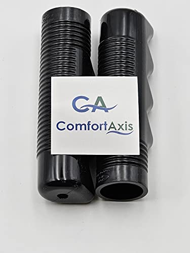 1 Inch Non-Slip Finger Groove Handlebar Grips - Classic Ribbed PVC Pair