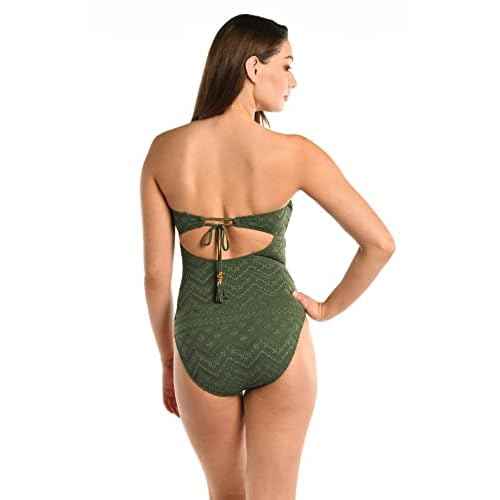 La Blanca Women's One Piece Swimsuit Bandeau Tummy Control Bathing Suit