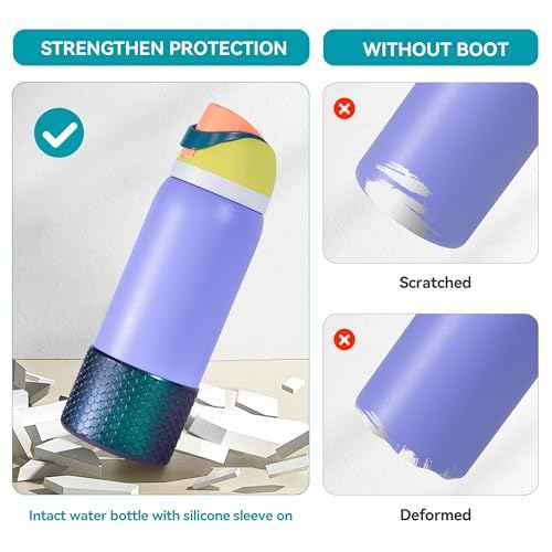 Silicone Boot for Owala Water Bottle 32 oz, Bling Anti-Slip Protective Sleeve for FreeSip/Twist/Flip Water Bottles, BPA Free