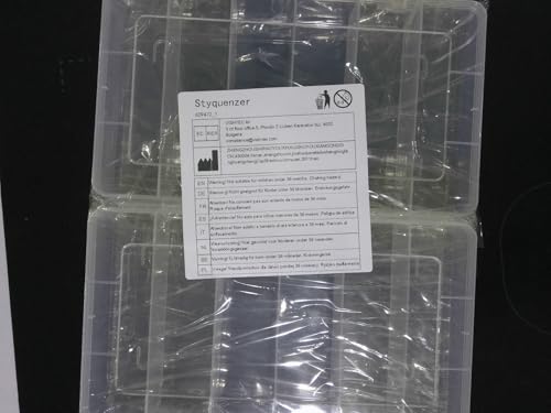 2 Pack Tackle Box Organizer 6 Grids, Clear Plastic Fishing Tackle Box, Compartment Storage Box, Craft Organizer for Lure Bait Hooks Storage Screws Nail Pins(8.18×4.64×1.29inch)