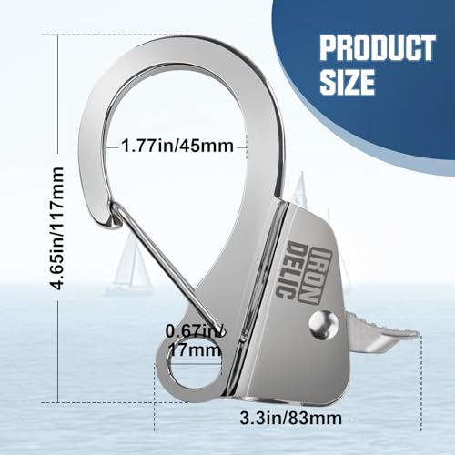 2 Pack Stainless Steel Boat Anchor Hooks - Quick Release Knotless System for 3/8"-5/8" Rope, Heavy Duty Marine Anchor Accessories