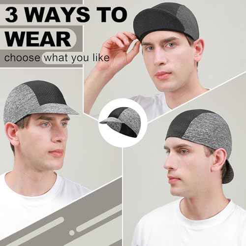 Cycling Cap for Men Women, Cooling Bike Hat with Sun Visor Summer Skull Cap Helmet Liner Bike Cap