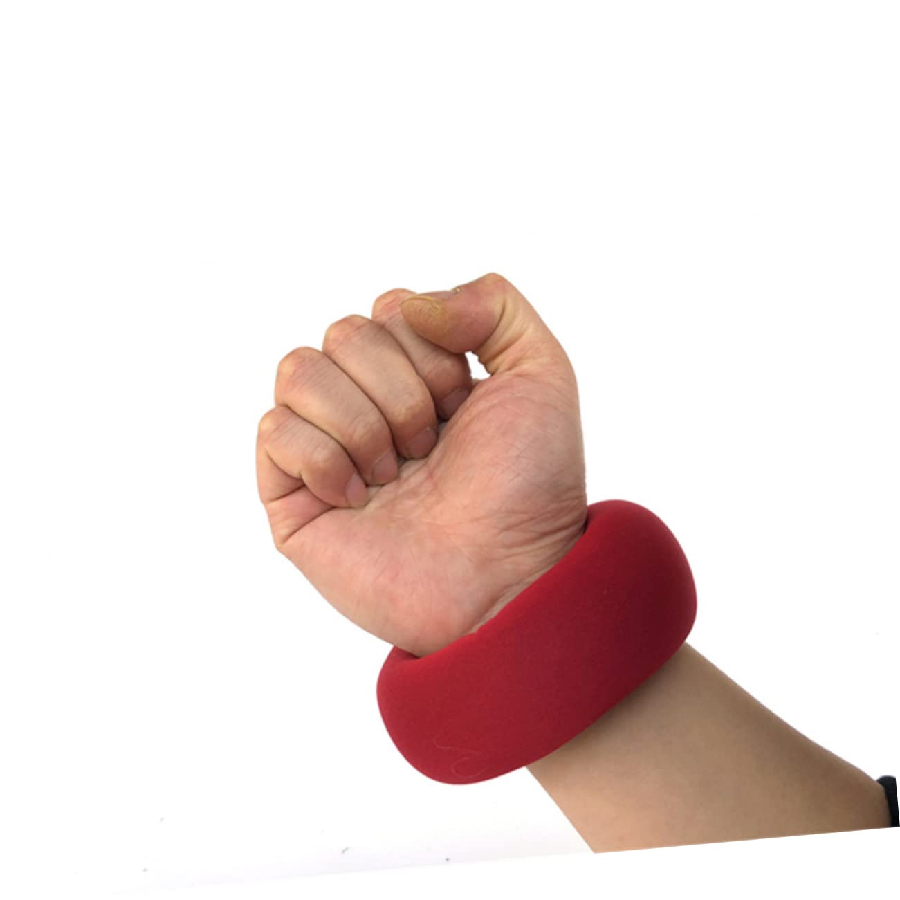 Kisangel 1pc Adjustable Weight-bearing Wrist Guard Sandbag for Sports Fitness Soft Breathable Protective Wristband for Running Portable Red Design for Women