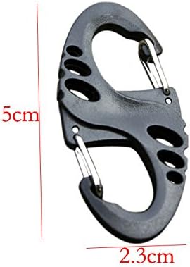 yueton 18 Pcs 50mm Plastic Clip Snap Hook Dual Buckle Keychain For Hiking/Camping/Outdoors Fishing/Backpack Gear