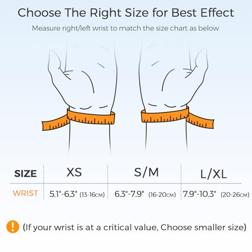 FREETOO Carpal Tunnel Wrist Brace Night Support Fit Right Hand for Work, Pain Relief Wrist Splint for Tendonitis, Sprain, Strain, Rigid Hand Brace for Arthritis for Women and Men (S/M, Black/Pink)