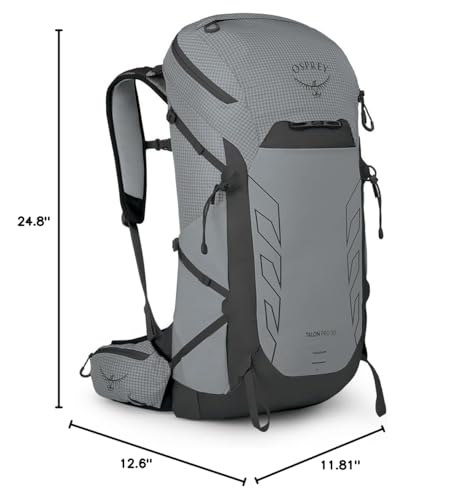 Osprey Talon Pro 30L Men's Hiking Backpack with Hipbelt, Silver Lining