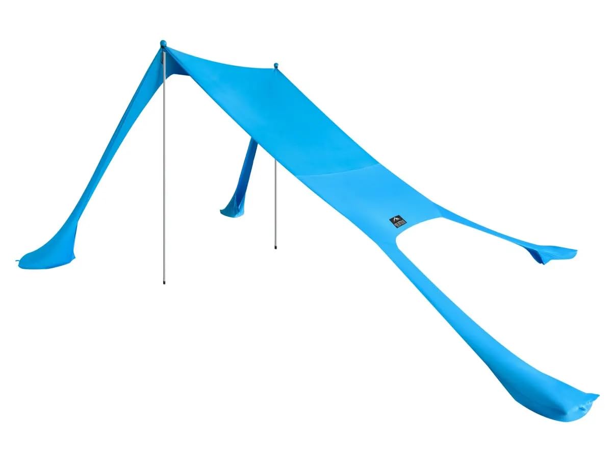 Monoprice 7-Foot, 4-Person Sunshade - with UPF 50+ UV Protection, Lightweight Lycra Fabric, Blue - Pure Outdoor Collection