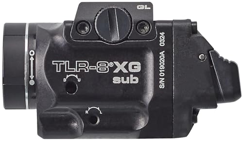 Streamlight 69431 TLR-8 X G sub 500-Lumen Rail-Mounted Tactical Weapon Light with Integrated Green Aiming Laser Exclusively for Glock 43X/48 MOS/Rail Only, Black