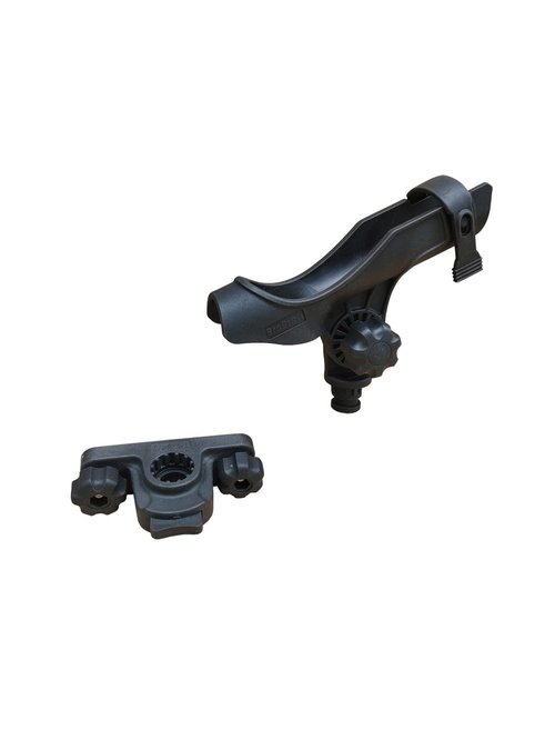 Brocraft Baitcaster/Spinning Rod Holder with 90 Degree Gunnel Track Mount/ Versatrack Boat Rod Holder/ Lund Sport Track Rod Holder / Ranger Track Rod Holder, Normal, Black