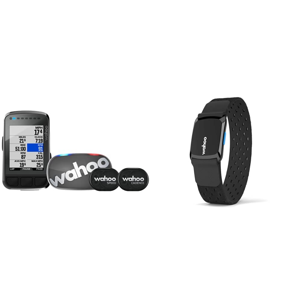 Wahoo ELEMNT Bolt V2 GPS Cycling/Bike Computer Bundle & Wahoo TICKR FIT Heart Rate Armband, Bluetooth, ANT+