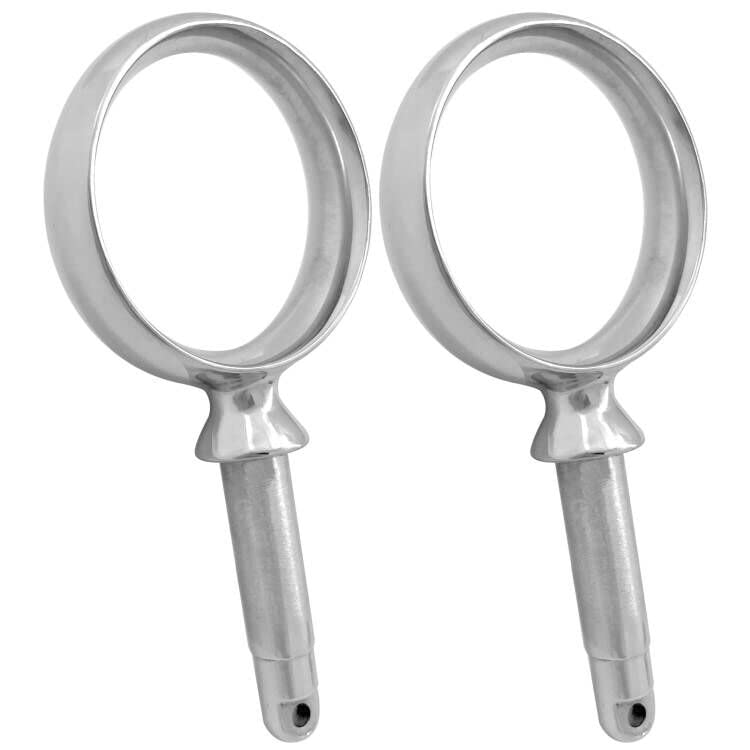 Marine Stainless Steel Oarlock Sockets Side Mount Paddle Brackets 2 Pcs