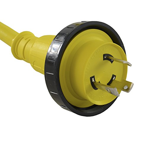 Marine Shore Power Cordset 30Amp Yellow 12 Feet - Conntek 17105-012RE