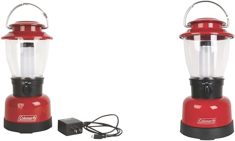 Coleman Classic Rechargeable 400 Lumens LED Lantern Water-Resistant Lantern with USB Charging Port and Carry Handle Great for Camping Power Outage Emergencies & Home Use