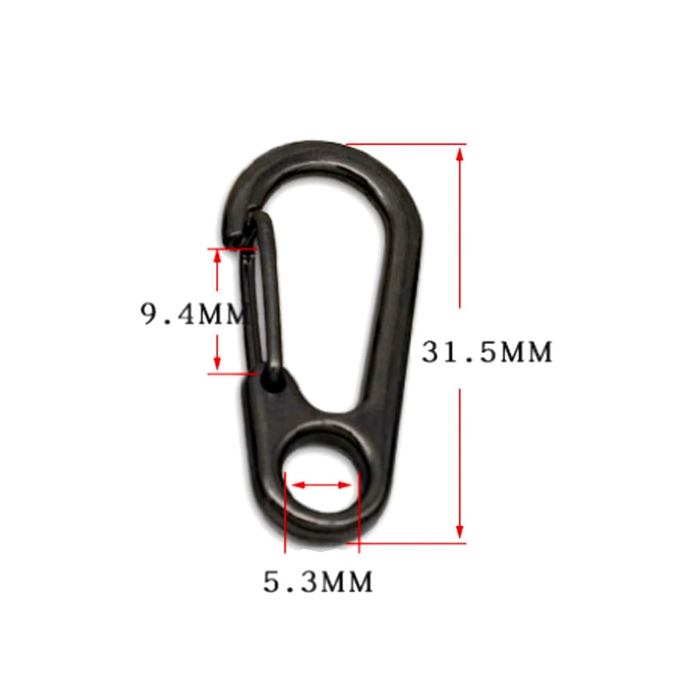 10Pcs Mini Keychain Carabiner Clips, Metal Spring Snap Hook Key Holder Organizer Black