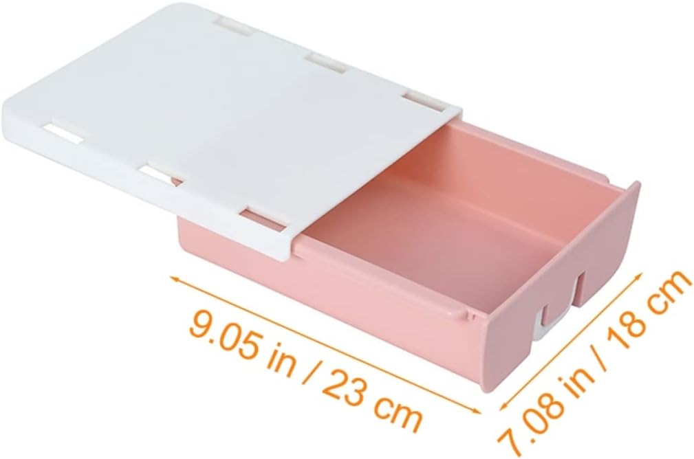 Homoyoyo Drawer Storage Box Hidden under Desk Organizer Smooth Surface Easy to Pull Holds Pencils Erasers Kitchen Items Jewelry