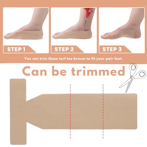 10Pcs of Turf Toe T-Straps - Moleskin Splints for Big Toe Injuries - Adhesive Toe Straighteners Turf Toe Wrap Elastic Tape