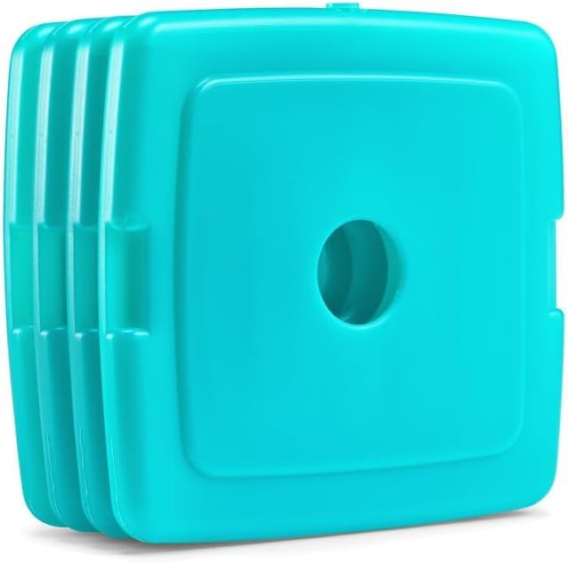 Cool Coolers by Fit + Fresh, Reusable & Long-Lasting Slim Ice Packs, Cold Packs for Lunch Boxes, Ice Packs for Lunch Bags, Green 12 Pack