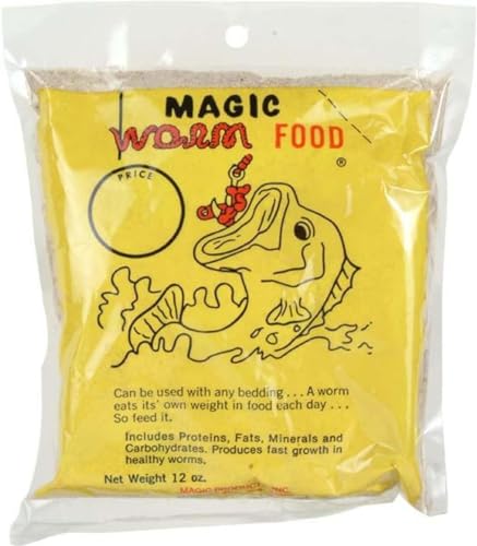 Worm Food Fishing Bait - 12 Ounce Brown Live Worm Nutrients