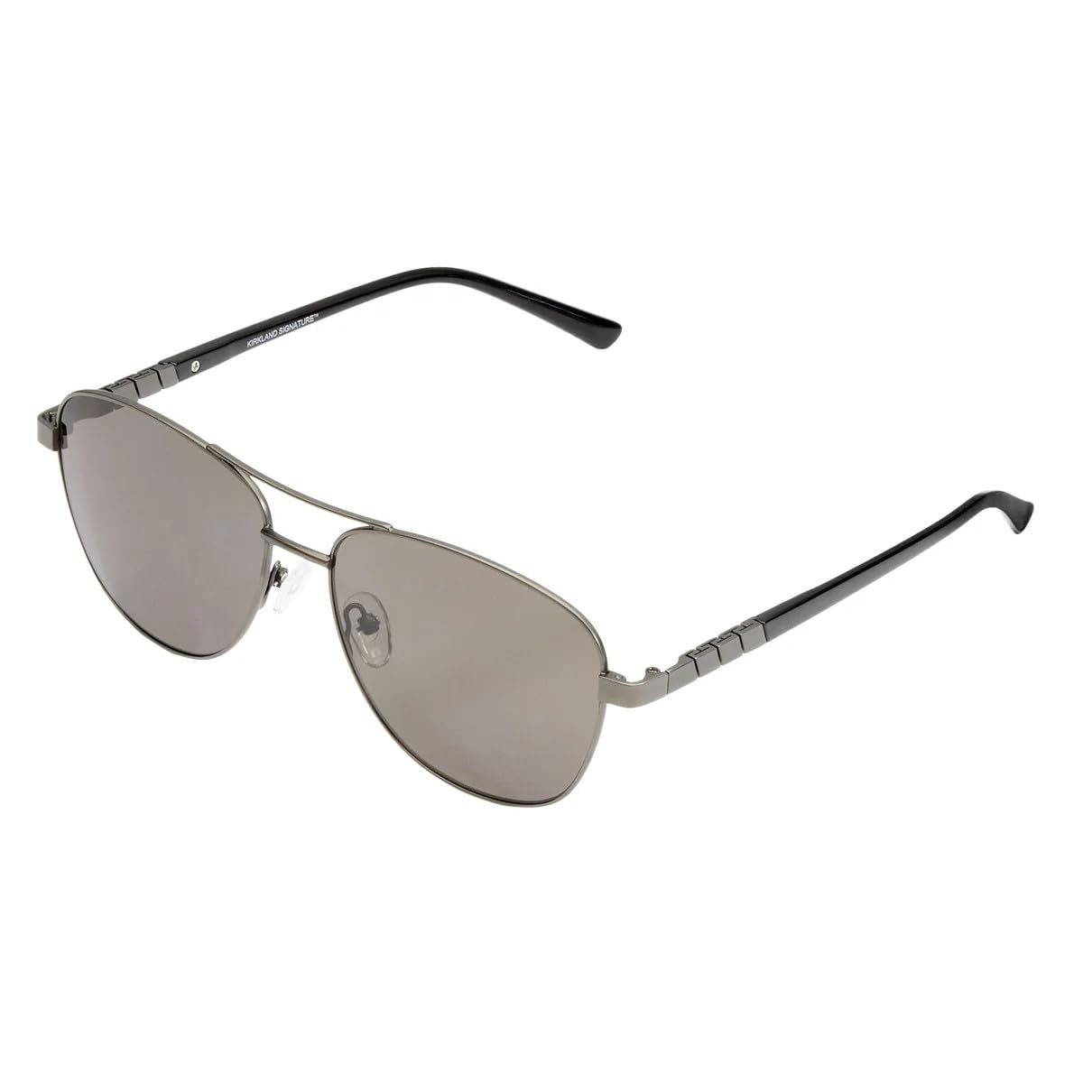 KIRKLAND Unisex Aviator KS17 M50 Satin Gunmetal Smoke Grey Polarized Sunglasses