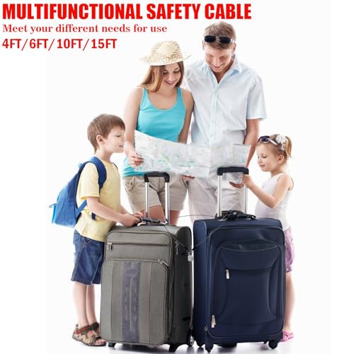 4FT/6FT/10FT/15FT Cable Locks with Combination 1/8 inch Security Cable with Loops for Fence Luggage Gym Locker Cabinet