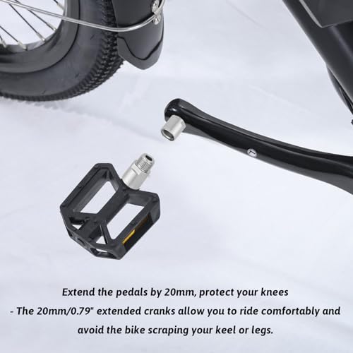 Bike Pedal Extenders 1 Pair Steel Bicycle Pedal Adapter Fit 9/16 Inch Spindle One Size