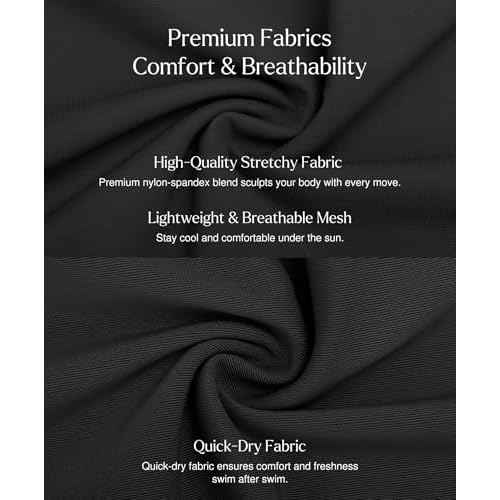 Popilush Tummy Control Swimsuits for Women - Ruched One Piece Shapewear Bathing Suit Twist Front Swimwear