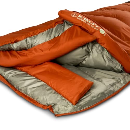 Kelty Supernova 0 Degree Down Sleeping Bag, Compact + Lightweight, Roomy Shape for All Body Types and Sleep Positions, Recycled Shell Fabrics, 2024 (Long)
