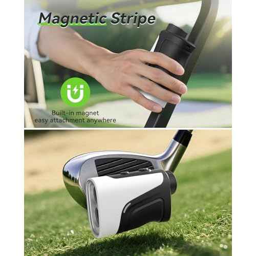 Range Finder Golf, 1200 Yards Rangefinder with Slope, Magnetic Stripe, 7X Magnification, IP54 Water Resistant, Rechargeable Battery, Flag Pole Locking Vibration, Golf Accessories for Men Women