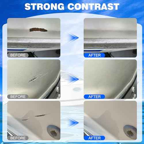 Marine Fiberglass Repair Kit - 3.4oz Clear Gel Coat & Gelcoat Repair Kit for Boats, Fiberglass Repair Epoxy Filler, Fast Repair for Scratches, Cracks, Holes, Fiber Glass Patch Kit for Acrylic