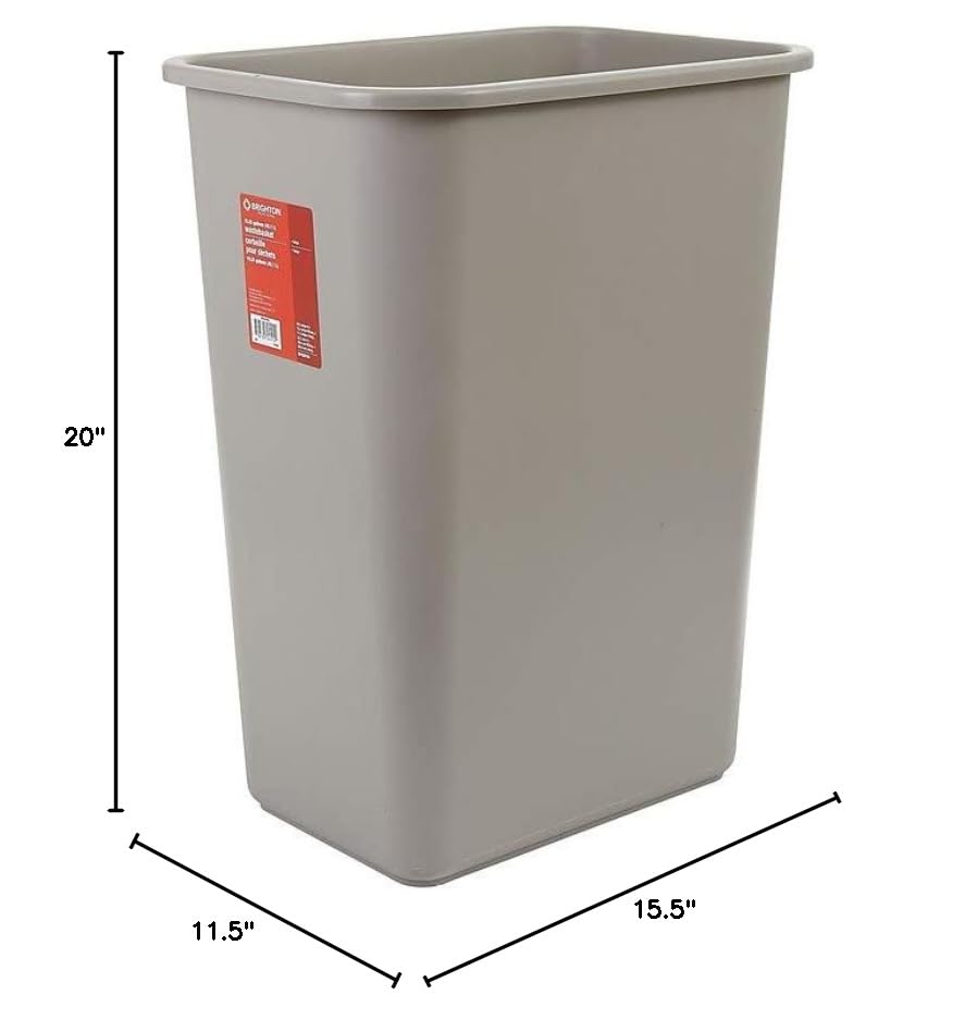 STAPLES COASTWIDE 125070 Soft Molded Wastebasket 10.25 Gallons Beige 20-Inch H x 15 1/2-Inch W x 11-Inch D