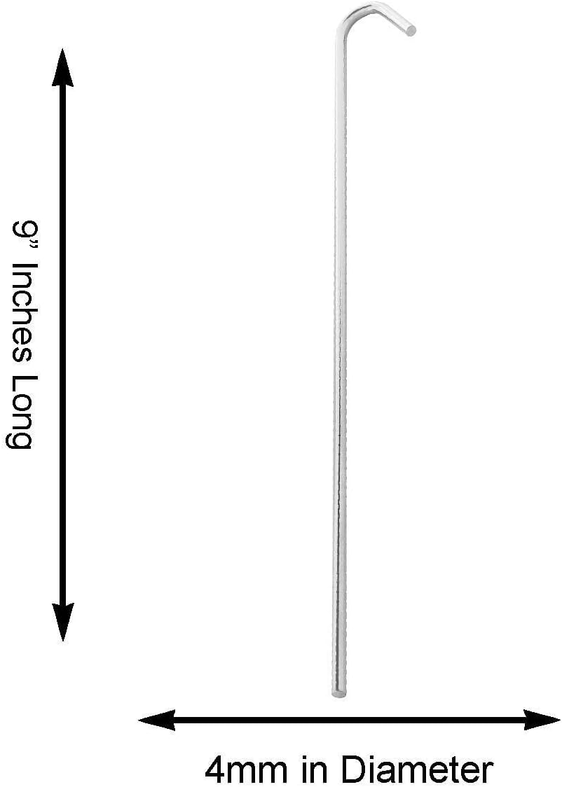 Super Z Outlet 9" Galvanized Non-Rust Anchoring Tent Stakes Pegs for Outdoor Camping, Soil Patio Gardening, Canopies, Landscaping Trim (20)