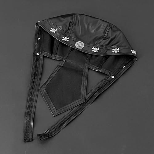 Rocker Hip-Hop Bandana Head Wrap Du Doo Do Rag Hat Skull Leather Rivet Cap Men Black