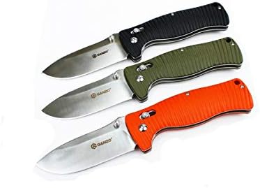 Ganzo G720-GR Tactical Folding Knife Window Breaker 440C Blade Army Green G10 Handle w/Paper Box & Draw String Bag G720