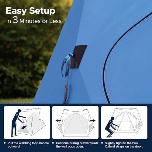 ACACIA Sun Shelter Pop up Beach Tent, 4-Person Portable Camping Tent with UPF 50+ Protection, Easy Setup Sun Shade, 9.5×9.5ft Privacy Sunshade for Beach, Camping & Backyard