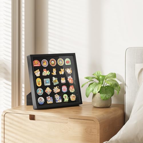 11x11 Shadow Box Pin Display Frame for Badges Medals Black Frame - TJ.MOREE
