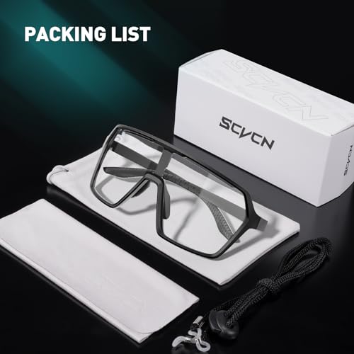SCVCN Photochromic Cycling Glasses Sport Sunglasses Clear MTB Men Women BMX Running Driving