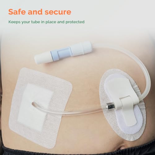 Split Drain Adhesive Bandages - 4" x 4" 15Pcs PD Catheter Feeding Tube Pads - G Tube Covers Foley Tubing Stabilization Device - Peritoneal Dialysis Accessories Catheter Patch Supplies