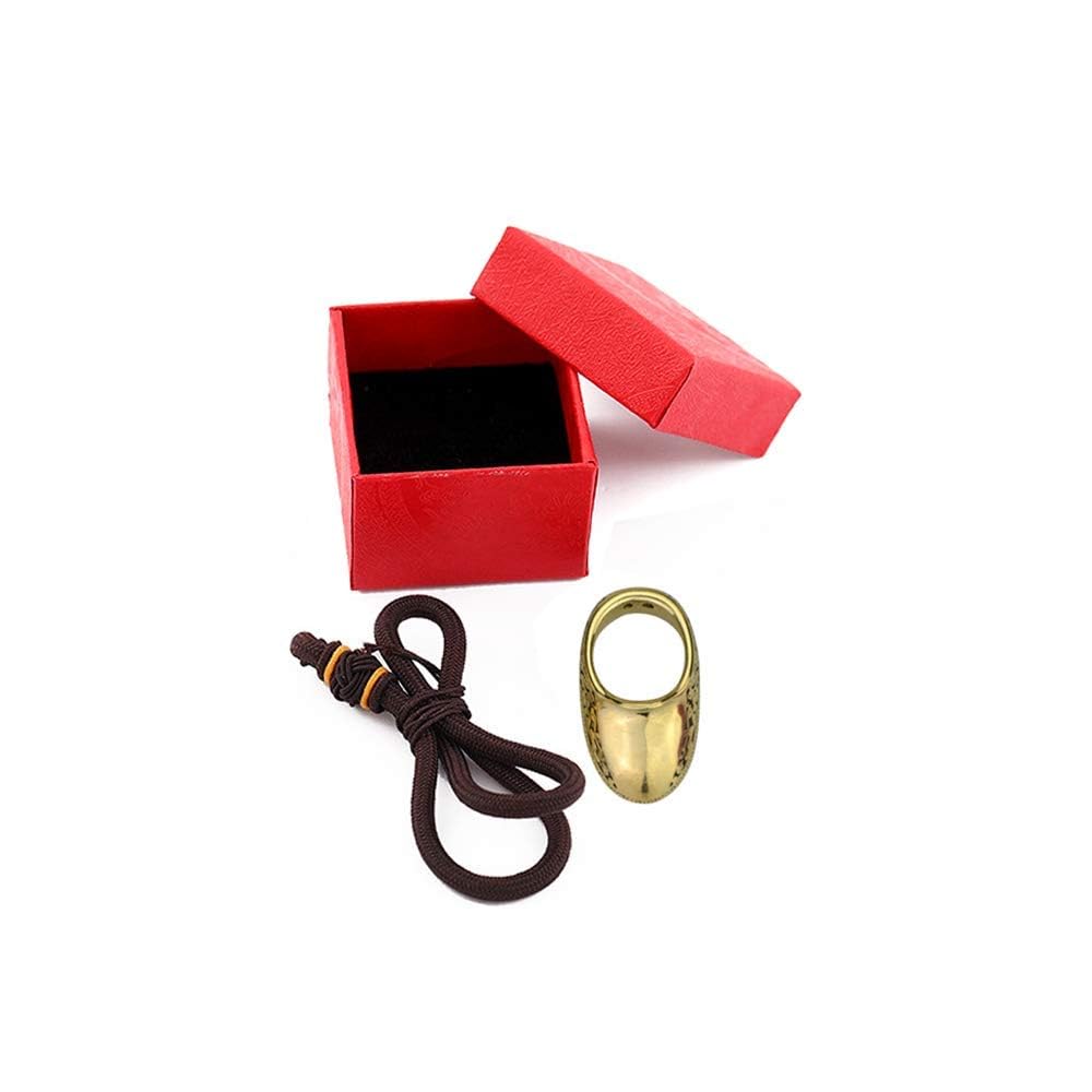 AMEYXGS Archery Thumb Ring Handmade Brass Finger Protector Thumb Protector Ring for Outdoor Archery Hunting Accessories Finger Tab (24#)