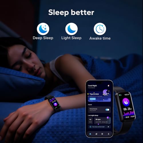 Fitness Smart Tracker with 24/7 Health Monitoring,Heart Rate Sleep Blood Pressure Blood Oxygen Monitor/Calorie Steps Counter Pedometer Activity Trackers/Smart Notifications for Men Women