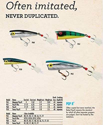 Topwater Fishing Lure - Silver Shad, Pro Pop-R Plus, 1/4 oz, Versatile Bait