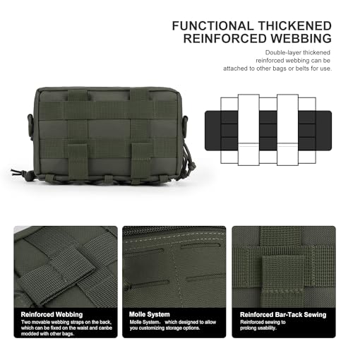 Mardingtop 600D Cordura Tactical Molle Pouch Small Military Organizer Ranger Green