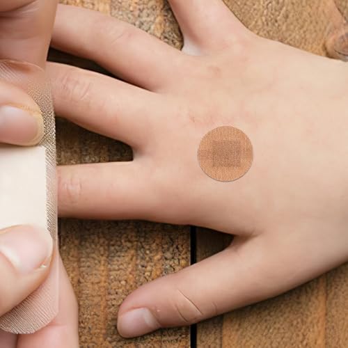 NOLITOY 100pcs Elastic Spot Bandages, Small Round Adhesive Flexible Fabric Tape Sticker for Wounds Protection Care in Multiple Sizes