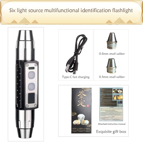 Rechargeable Gemstone Jewelry Flashlight - Super Bright Diamond Detector Lamp