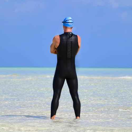 Synergy Triathlon Wetsuit 3/2mm - Volution Sleeveless Long John Smoothskin Neoprene for Open Water Swimming