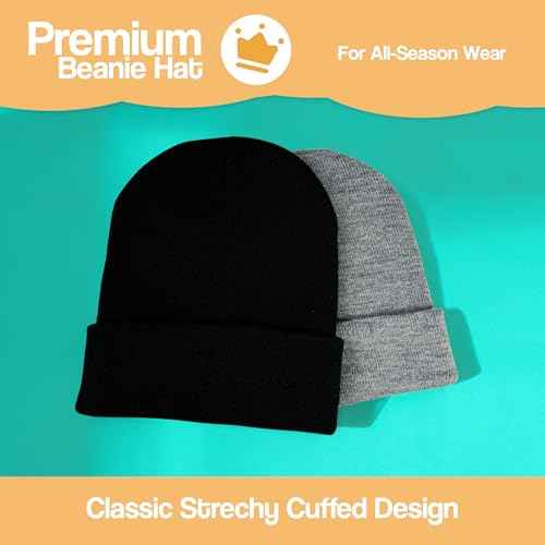 Thick Winter Beanie for Men Women Stretchy Thermal Knit Premium Cuffed Hat Skull Cap Toboggan