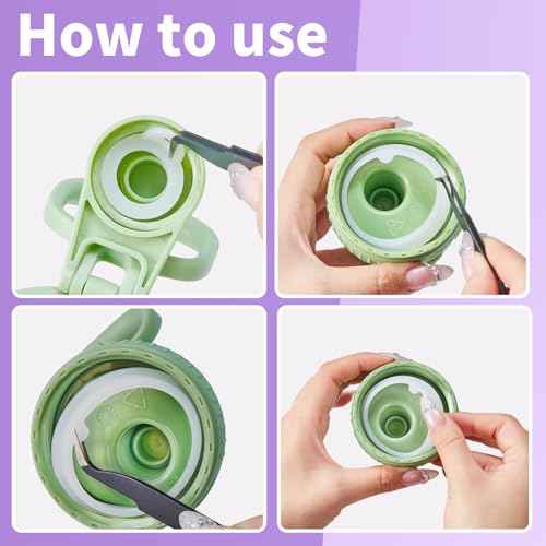 Lid Gasket Replacement for TAKEYA Actives Water Bottle 24OZ, Leak-Proof Rubber Seal Ring Gaskets O Ring Replacement Parts, Compatible with TAKEYA Actives All oz (Not for TAKEYA Originals) (17)