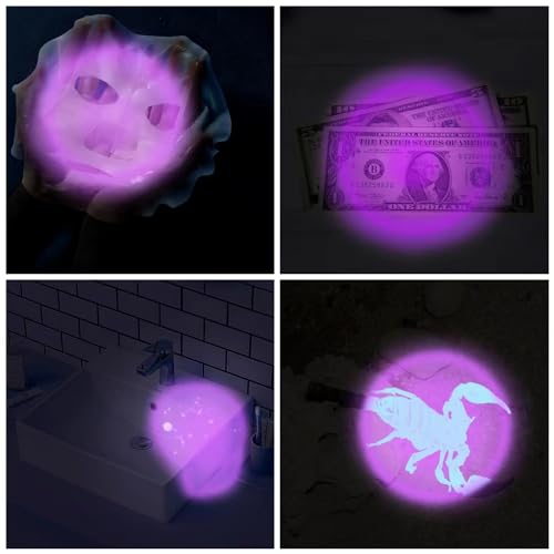 6 Pack 395nm Mini UV LED Keychain Flashlight UV Keychain Light Black Light for Detections