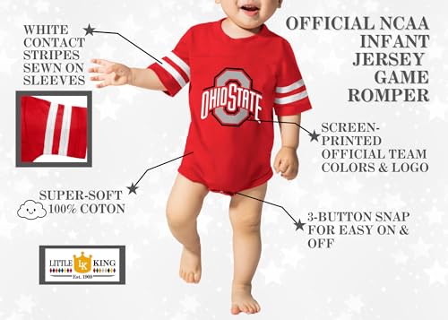 Ohio State Buckeyes Infant Football Jersey Romper - 12 Months