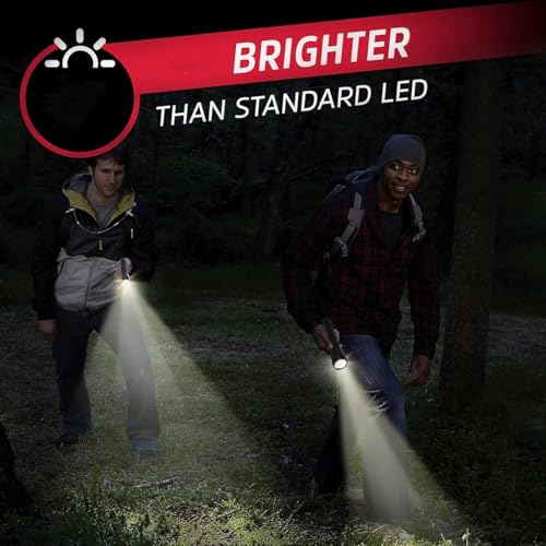 Heavy Duty 2-Cell D Battery LED Big Flashlights, Zoomable Single Mode Aluminum Alloy Torch Flashlight, Rugged Metal Flashlight for Outdoor Adventures Emergency Hiking Camping Caving (1 Pack)